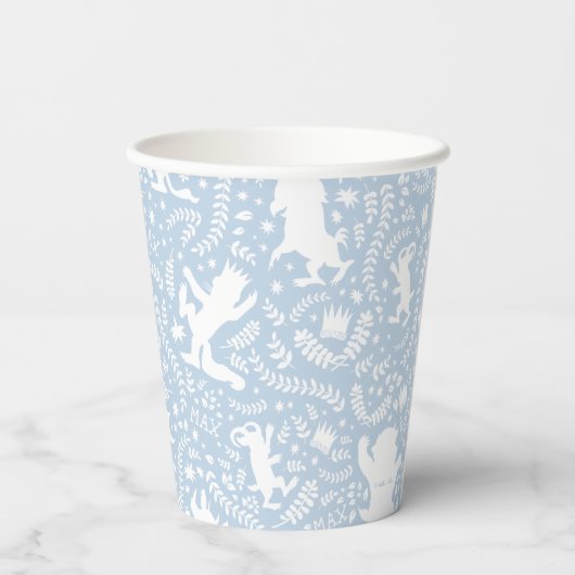 野の物が青い花の柄を描く場所 紙コップ (裏面)