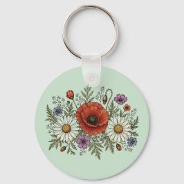 "野の花であれ" アルミ製サークルキーチェーン キーホルダー