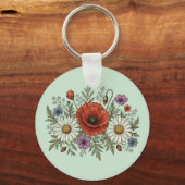 "野の花であれ" アルミ製サークルキーチェーン キーホルダー (正面)