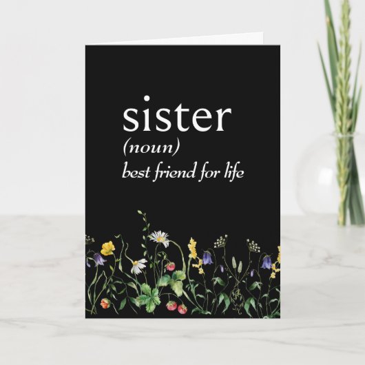 野の花とともに定義されたSISTER カード (正面)