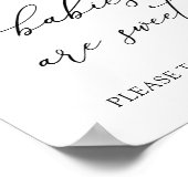 野の花とハチのベビーは甘いトリートサイン ポスター (角)