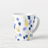 野の花とブラックベリーの花柄 カフェラテマグ (右アングル)