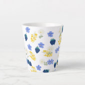 野の花とブラックベリーの花柄 カフェラテマグ (正面)