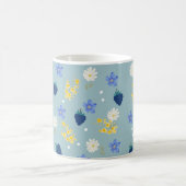 野の花とブラックベリーの花柄 コーヒーマグカップ (中央)