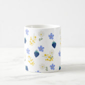 野の花とブラックベリーの花柄 コーヒーマグカップ (中央)