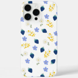 野の花とブラックベリーの花柄 iPhone 16 PRO MAXケース