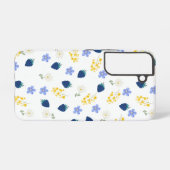 野の花とブラックベリーの花柄 SAMSUNG GALAXYケース (裏面横)