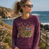 野の花と蝶々 トライブレンドTシャツ