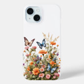 野の花と蝶々 水彩画の庭園 Case-Mate iPhoneケース (裏面)