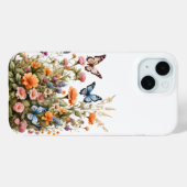野の花と蝶々 水彩画の庭園 Case-Mate iPhoneケース (裏面 (横))