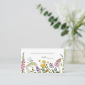 野の花と蝶とトンボの水彩結婚式 プレイスカード (スタンド正面)
