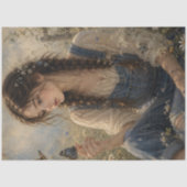 野の花と蝶を持つ少女 薄葉紙 (正面)