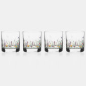 野の花と蝶結婚の ウイスキーグラス (左)