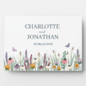 野の花と蝶結婚の フォトプラーク (正面)