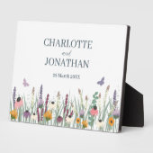 野の花と蝶結婚の フォトプラーク (側面)