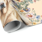 野の花と3匹の犬 シームレス ラッピングペーパー (ロールコーナー)