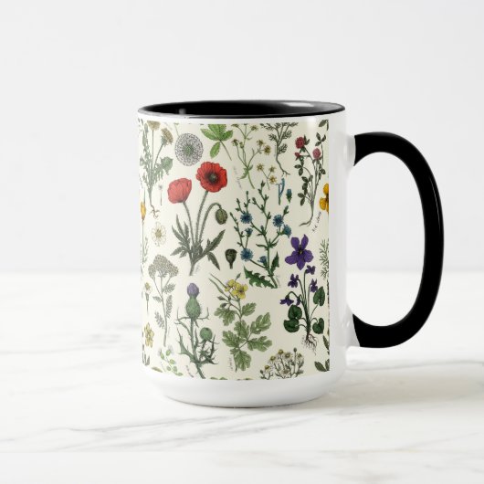 野の花のコラージュ マグカップ (右)