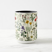 野の花のコラージュ マグカップ (中央)