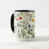 野の花のコラージュ マグカップ (正面左)