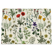 野の花のコラージュ ラージペーパーバッグ (正面)