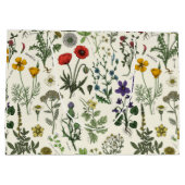 野の花のコラージュ ラージペーパーバッグ (裏面)