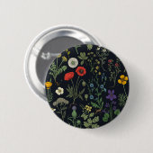 野の花のコラージュ 缶バッジ (正面&裏面)