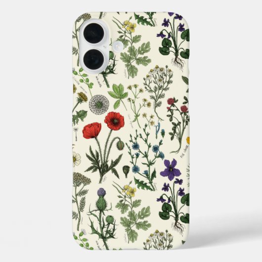 野の花のコラージュ Case-Mate iPhoneケース (裏面)