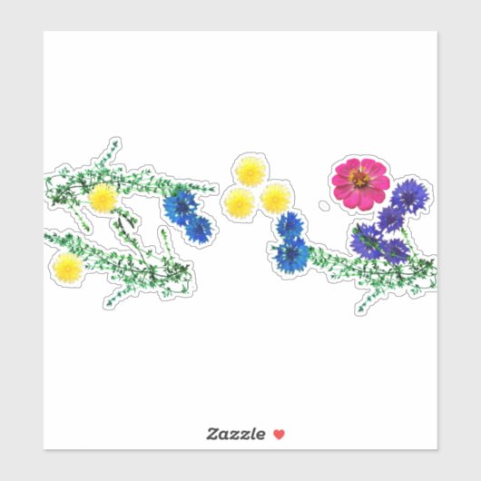 野の花のデコステッカー シール (シート)