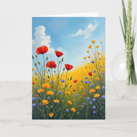 野の花のバースデーカード カード (正面)