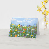 野の花のバースデーグリーティングカード カード (黄色い花)