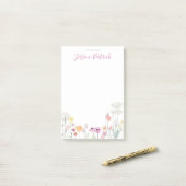 野の花のパーソナライズされた付箋 ポストイット (デスク上)