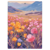 野の花のフィールド | 花の風景画 クリップボード (裏面)