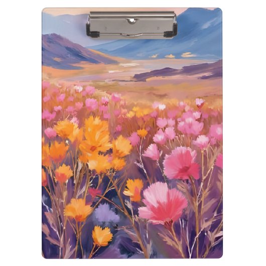 野の花のフィールド | 花の風景画 クリップボード (正面)