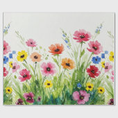 野の花のブーケ ラッピングペーパー (フラット)