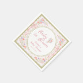 野の花のヘアバンドのベビーシャワー スタンダードカクテルナプキン (角)