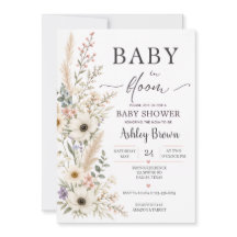 野の花のベビーシャワー招待状 Baby in Bloom