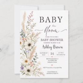野の花のベビーシャワー招待状 Baby in Bloom セーブザデート