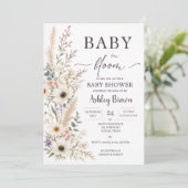 野の花のベビーシャワー招待状 Baby in Bloom セーブザデート (スタンド正面)