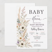 野の花のベビーシャワー招待状 Baby in Bloom セーブザデート (正面/裏面)