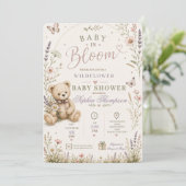 野の花のベビーシャワー招待状 Baby in Bloom 招待状 (スタンド正面)