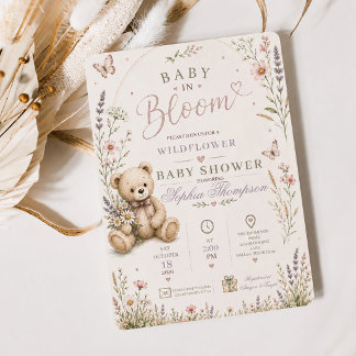 野の花のベビーシャワー招待状 Baby in Bloom 招待状