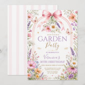 野の花の庭の誕生日招待状 招待状 (正面/裏面)