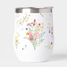 野の花の水彩フラワーパターン