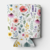 野の花の水彩画の草原の植物図鑑の花柄 缶クーラー (裏面)