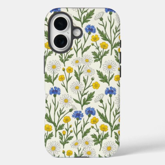 野の花の牧歌 - デイジーとヤグルマギク Case-Mate iPhoneケース (裏面)
