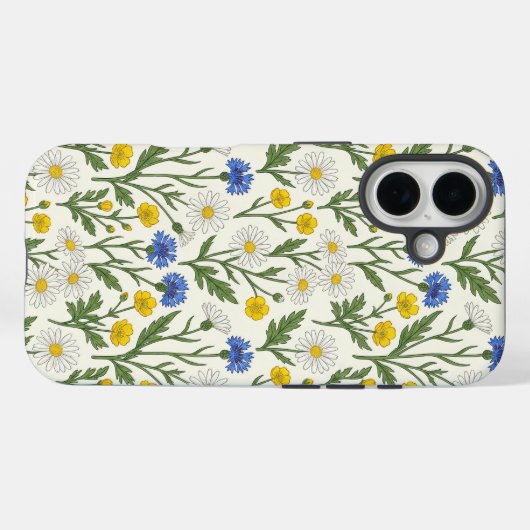 野の花の牧歌 - デイジーとヤグルマギク Case-Mate iPhoneケース (裏面 (横))