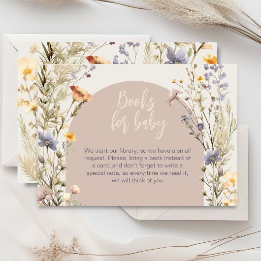 野の花の牧草地ボホエレガント赤ちゃんシャワー エンクロージャーカード
