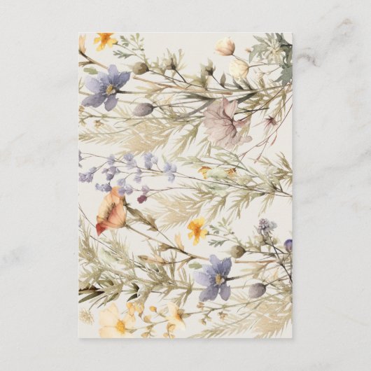 野の花の牧草地ボホエレガント赤ちゃんシャワー エンクロージャーカード (裏面)