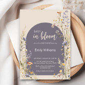 野の花の牧草地ボホエレガント赤ちゃんシャワー 招待状