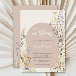 野の花の牧草地ボホエレガント赤ちゃんシャワー 招待状